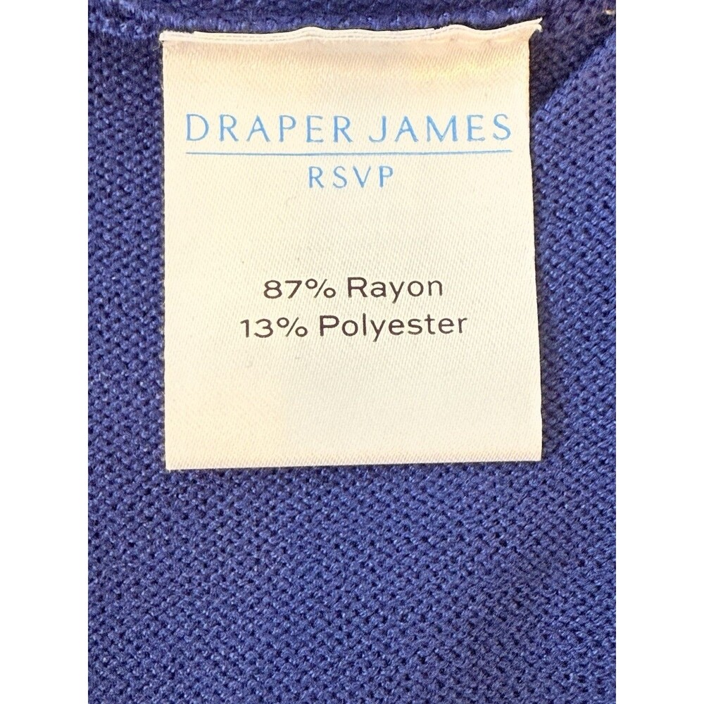 Women's Draper James Belted Elbow Sleeve Sweater Dress 2XL Blue /White Midi New - Picture 11 of 14